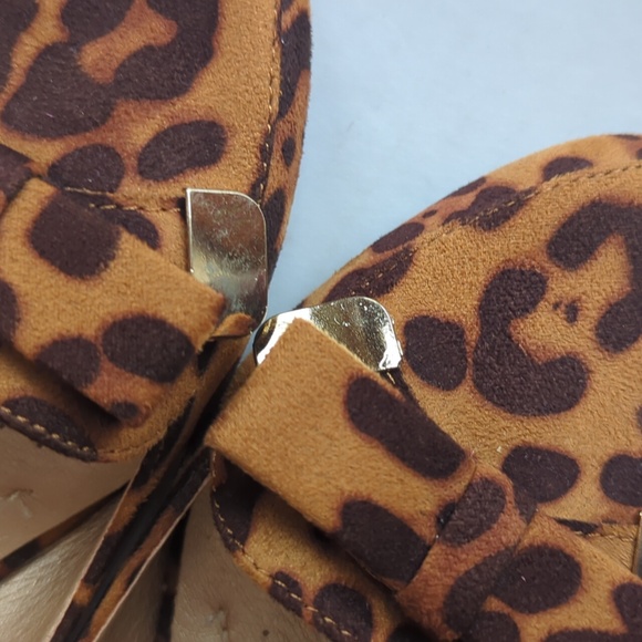 Trary Pointed Toe with Bow Slip On Ballet Flats Leopard Print 8 Brown - Picture 5 of 16